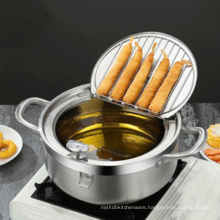 Fried Pot Cooking Tools Kitchen Utensil Japanese Style Deep Frying Pot With Thermometer